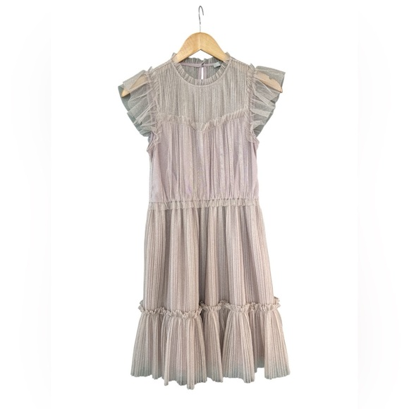 All Saints Perri Metallic Tulle Mini Dress - Picture 6 of 15